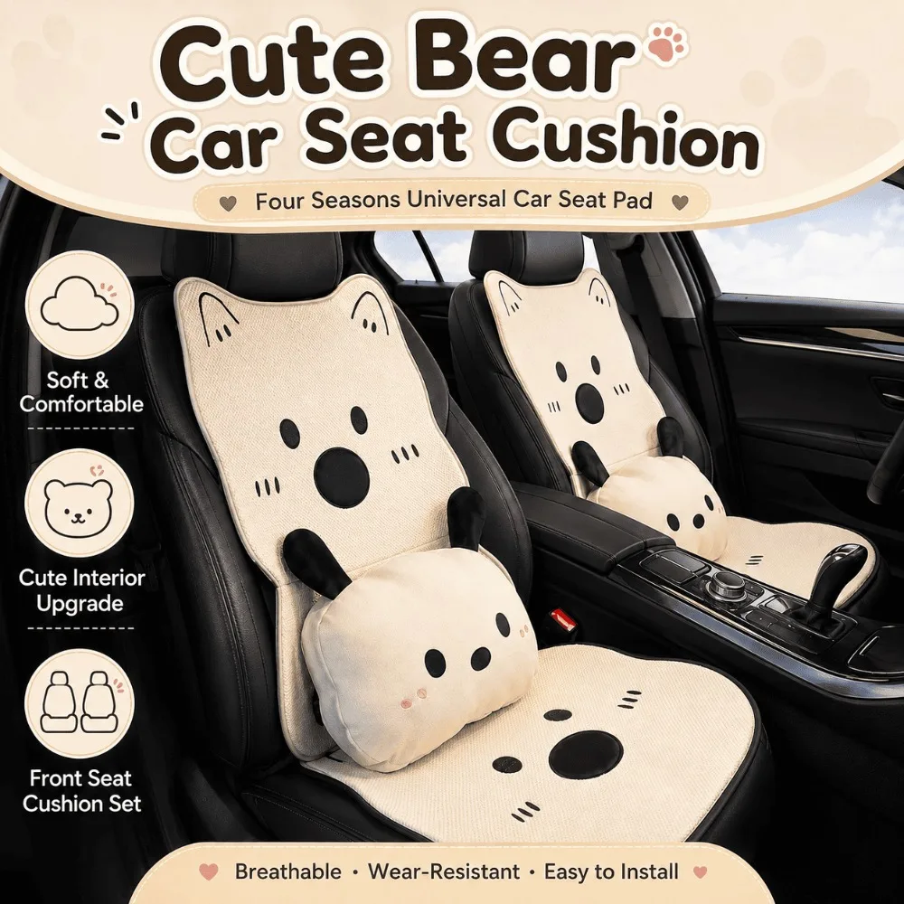 Cute Summer Car Seat Cushion For Universal Car Rear Bench Seat Cover Breathable Four Season Interior Decor Auto Accessories