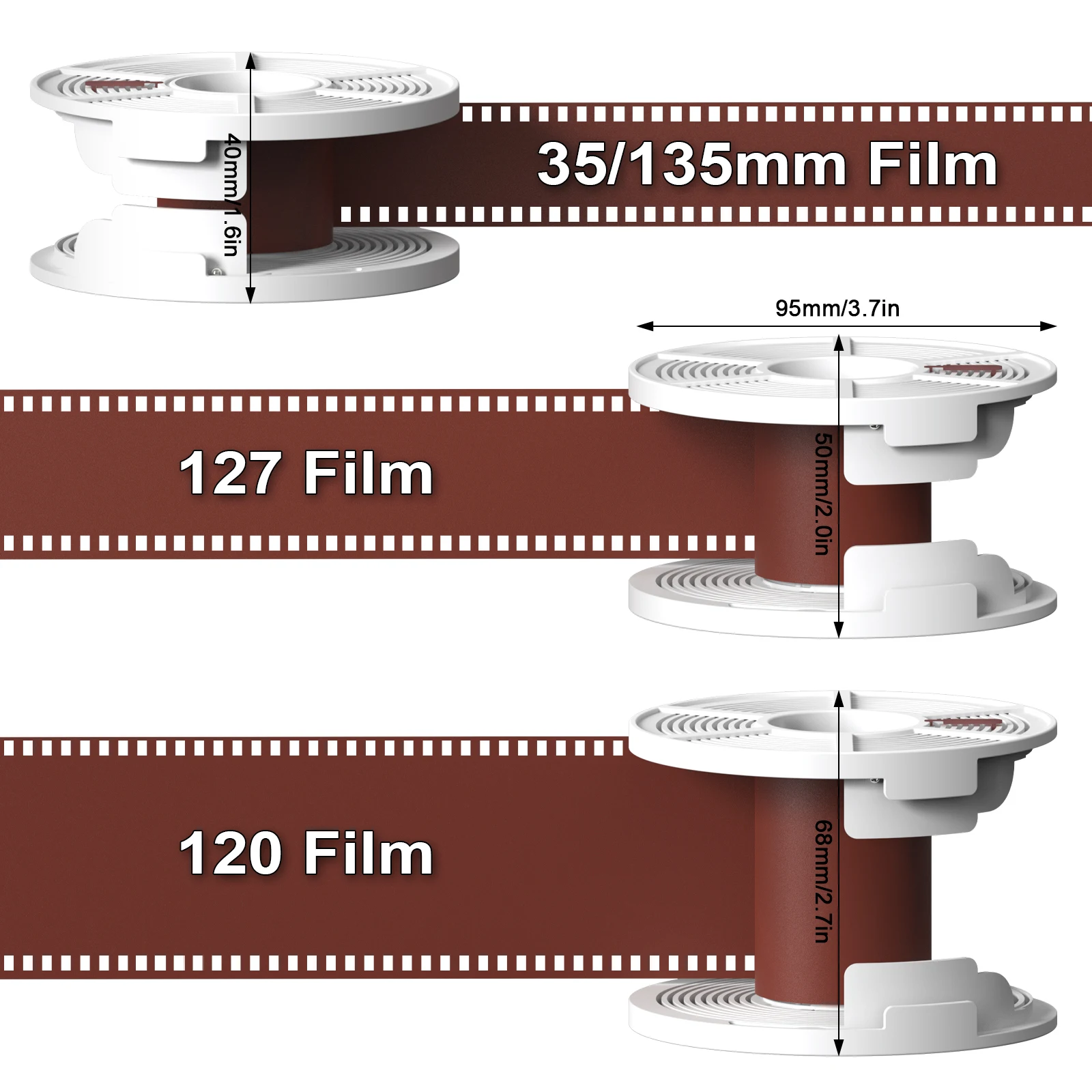 بكرة حلزونية متعددة التنسيق 120 135 127 لغرفة المظلمة لـ AP Paterson Kaiser تطوير بكرة الخزان ملحقات معالجة البديلة