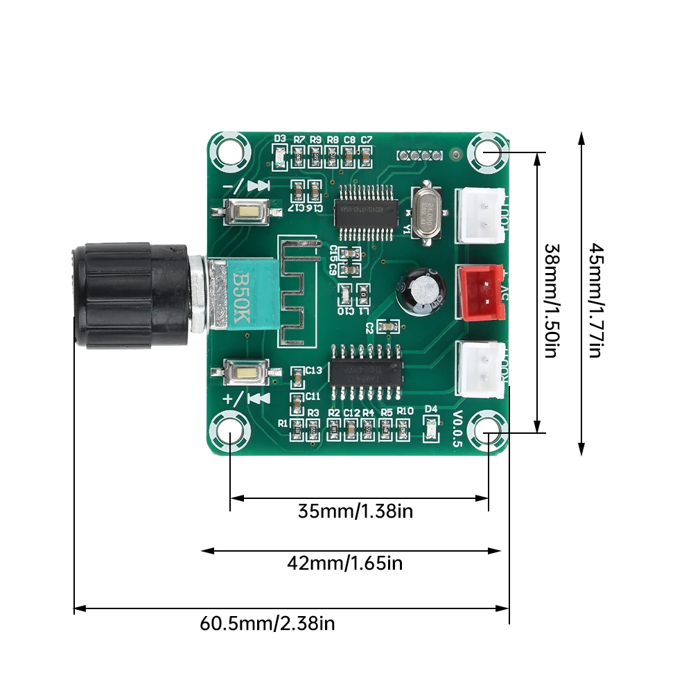 Płytka wzmacniacza Bluetooth 5.0 klasy D PAM8403 Wzmacniacz audio 2.0 kanał Stereo 5WX2 Wzmacniacz cyfrowy z regulacją głośności