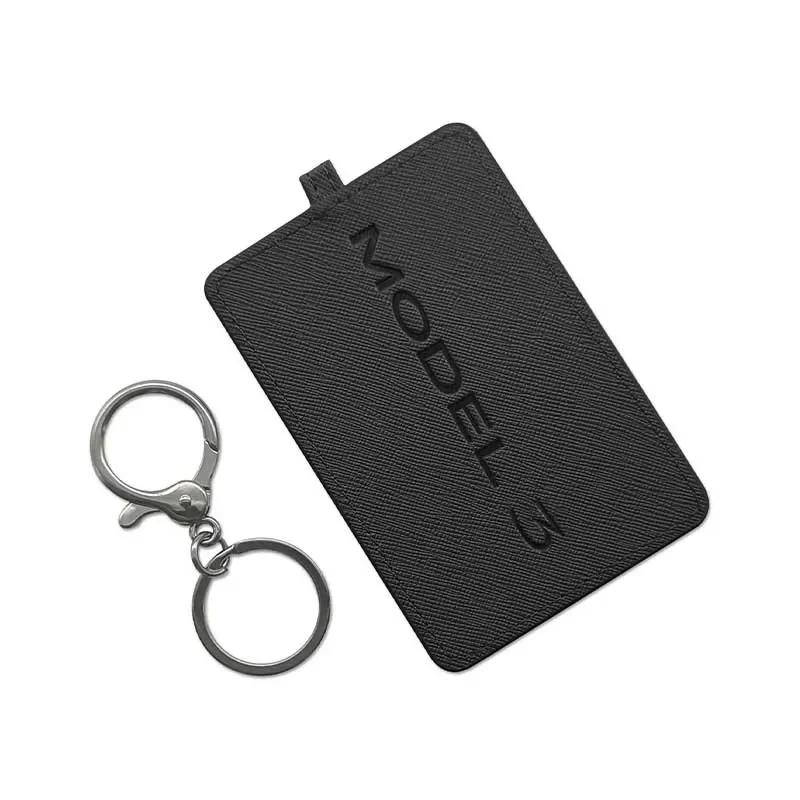 

Car Key Card Holder Protector CoverFor Tesla Model 3 Y Accessories Key Case Key Ring Bag Chain Clip Accessories Leather