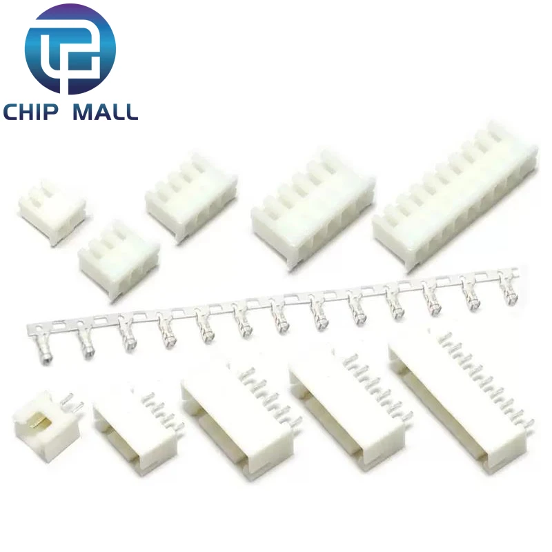 100Pcs JST XH2.54 2/3/4/5 Pin Terminals Plastic Shell Male Plug + Female Socket Wire Connector XH 2.54 2P 3P 4P 5P-14P