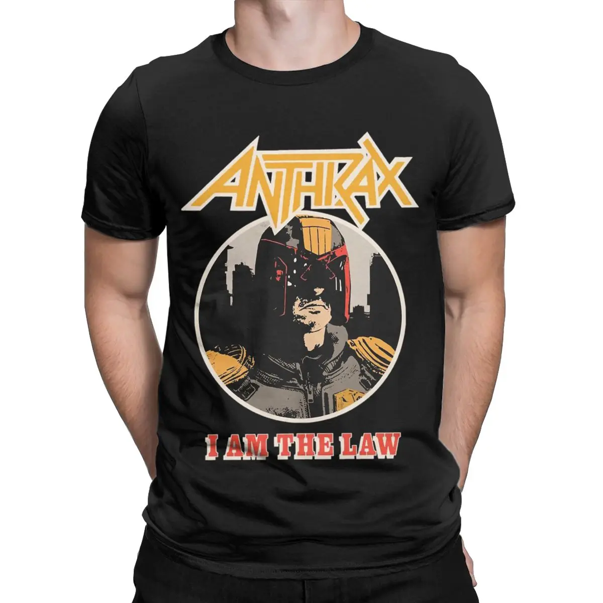 Men T-Shirts Anthrax Band Leisure Pure Cotton Tees Short Sleeve T Shirt Crew Neck Clothing Printed