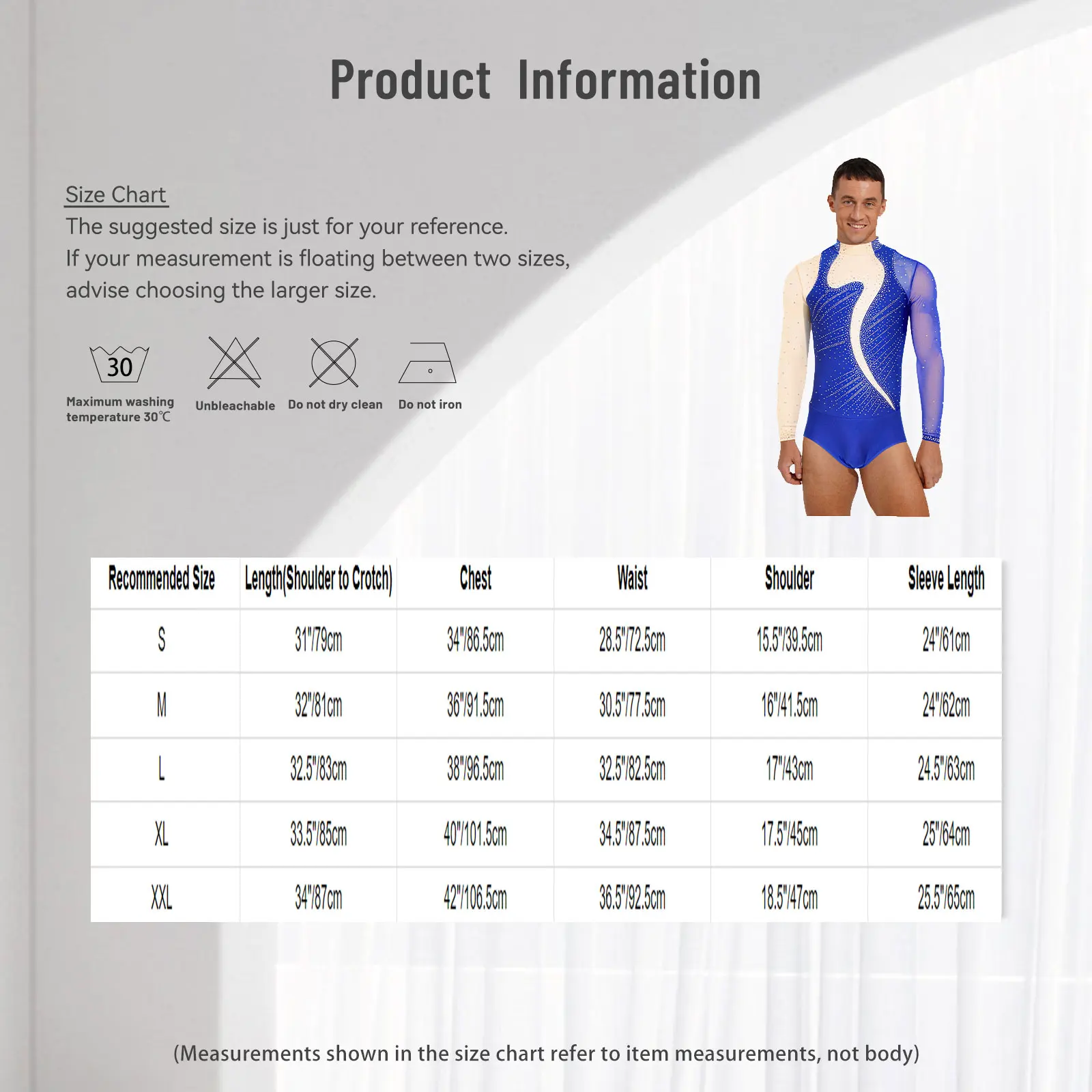 

Men Dance Leotards Figure Skating Performance Costume Ballet Gymnastic Contrast Color Rhinestones Bodysuits Jumpsuit Dancewear