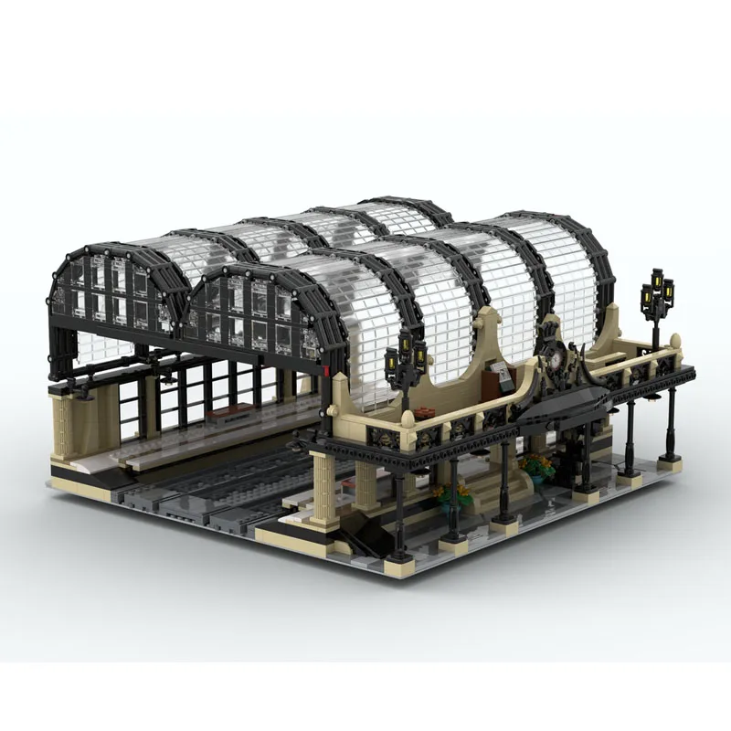 MOC-167905 Estação de Carga de Transporte de Carga Street View Modelo de Blocos de Construção • 2572 PartsMOC Criativo Meninos Crianças Brinquedos de Aniversário Presentes