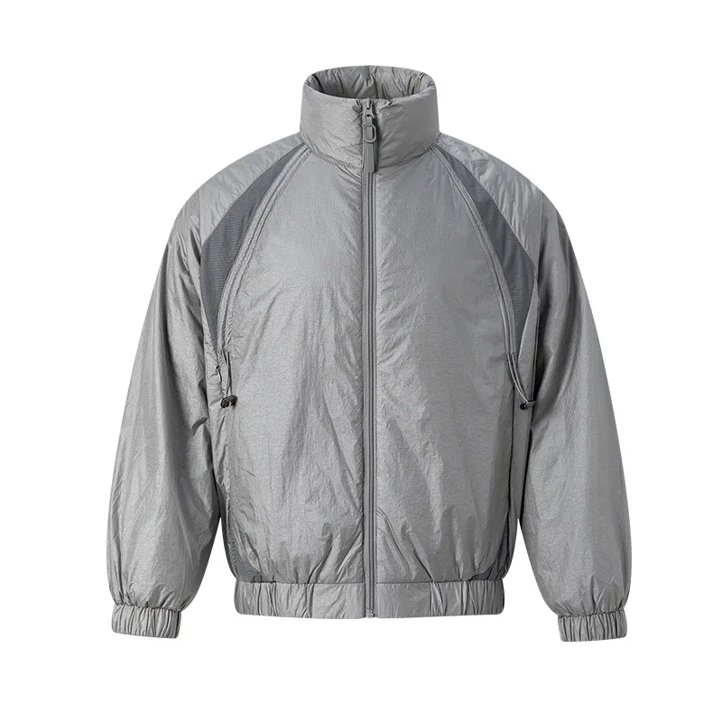 Zekye Solona 軽量防風性と暖かいクリーンフィットパッチワーク厚手のコットンジャケット男性と女性用秋と冬