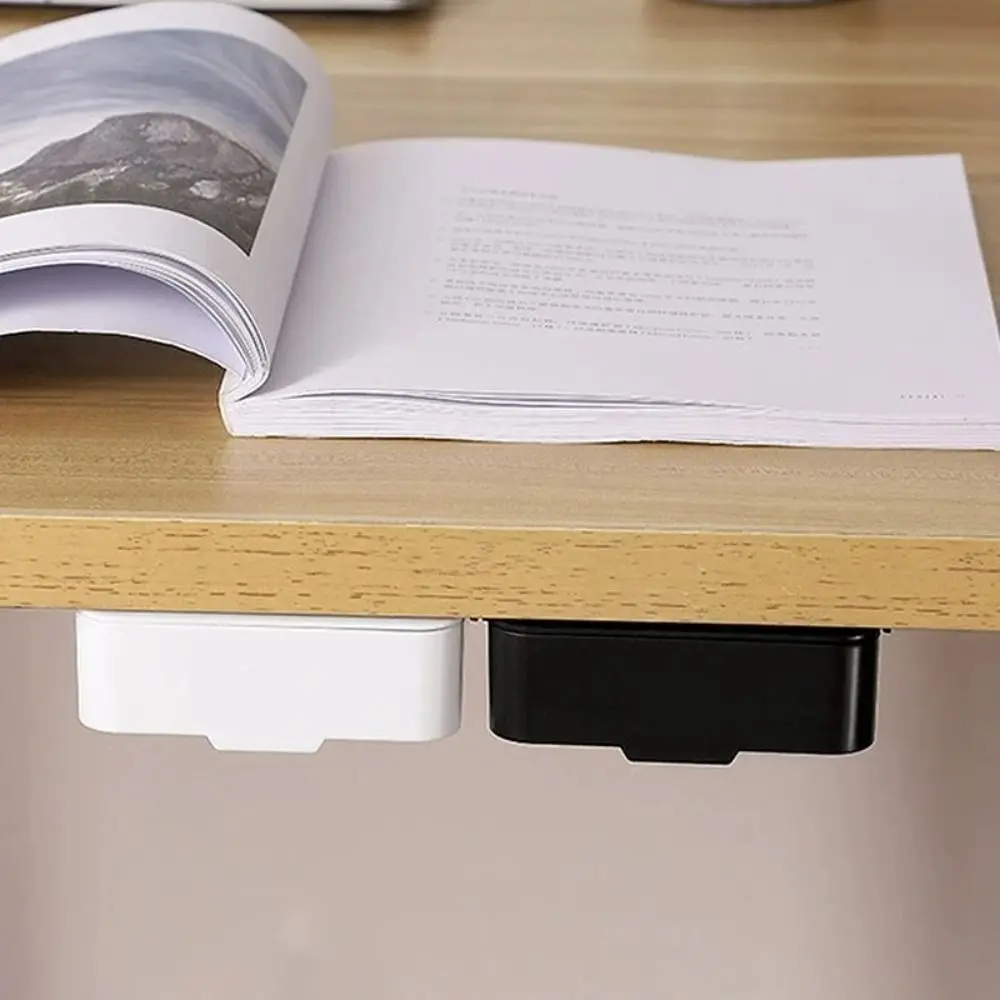 Self-Adhesive Table Shelf Storage Box Multifunction Large Capacity Under Desk Drawer Space-saving Hidden Drawer