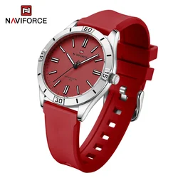 NAVIFORCE Women Wristwatches Silicone Strap Female Fashion Simple Quartz Watch High Quality Ladies Waterproof Clock Montre Femme