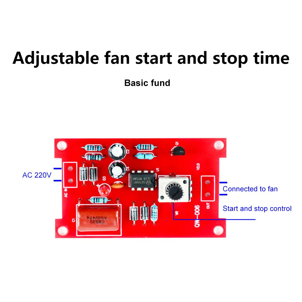 AC 220V Fan Temperature Control Speed Controller Governor Regulator for PC Computer CPU Fan Cooler Module Board With Wire