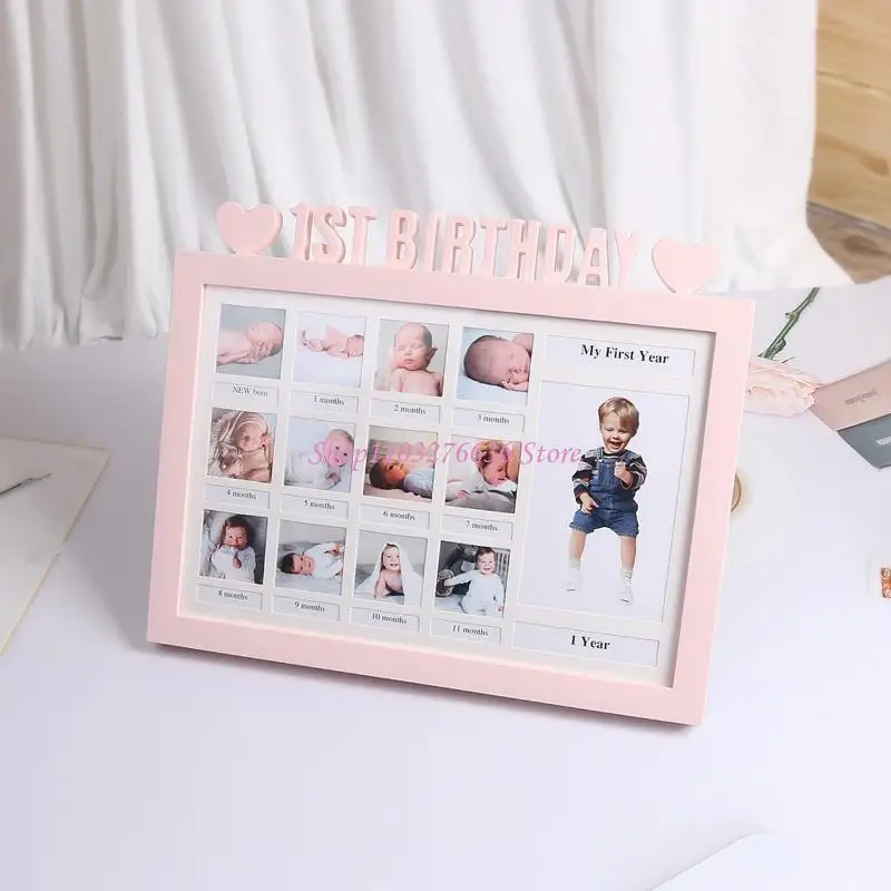 

R6FD First Year Photo Moment Baby Frame DIY 0-12 Month Picture Display Gift