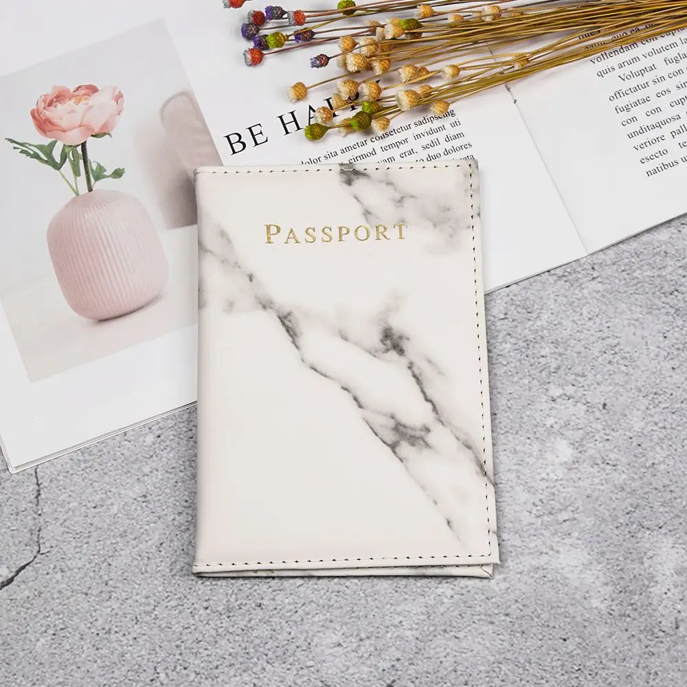 New Fashion Marble Pattern Waterproof Credit Card Holder Bag Protector Passport Cover  Travel Cover Case Passport Holder