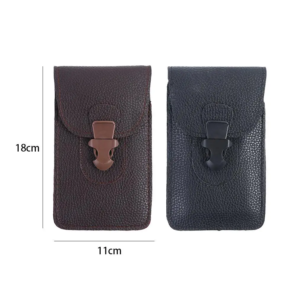 Men Multifunctional Phone Holder Through Belt PU Leather Waist Bag Sport Purse Phone Holster Belt Pouch