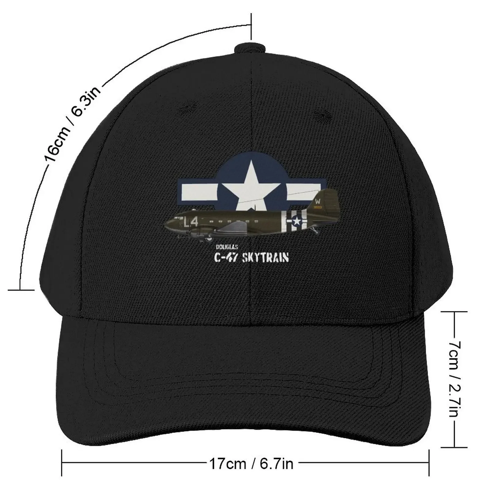 Douglas C-47 Skytrain Baseball Cap Big Size Hat Dropshipping Fishing cap Designer Man Women's