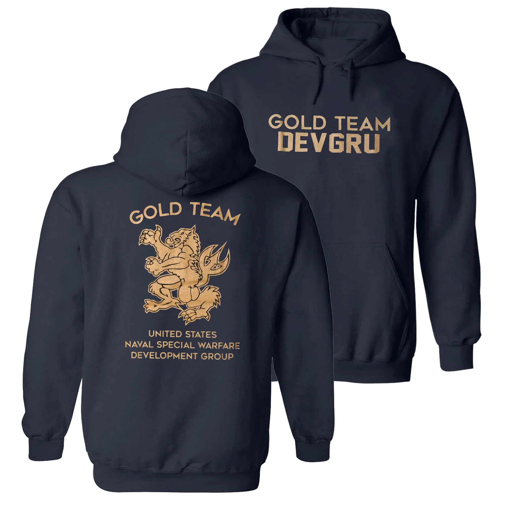 Naval Special Forces DEVGRU Seal Team Six Crusaders Gold Team Pullover Hoodie 100% Cotton Comfortable Casual Mens Sweatshirts