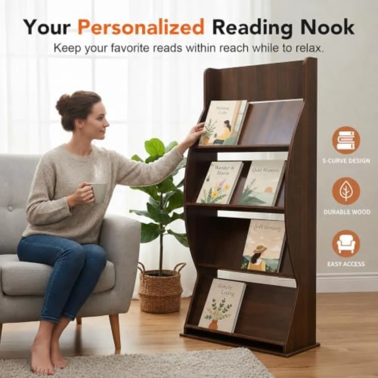 3-Tier Magazine Rack, 35.8