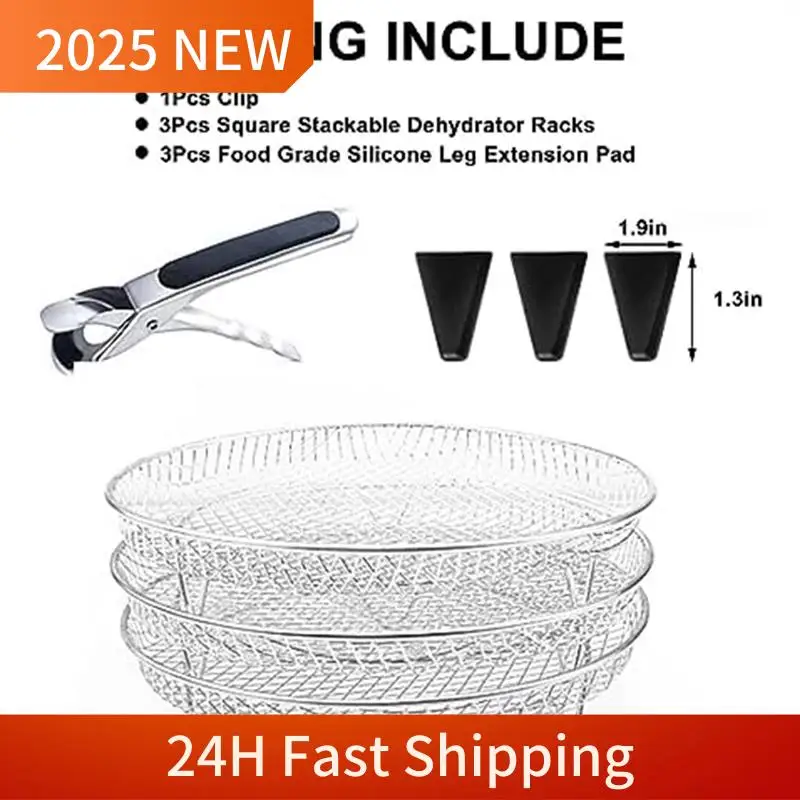 Air Fryer Rack Steamer Roasting Rack Stackable Dehydrator Racks Air Fryer Tray For Most Air Fryer Spare Parts Accessories