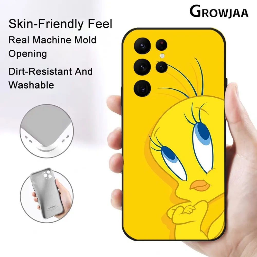 T-Tweety Bird Phone Case for Samsung Galaxy S24 Ultra S22 S23 Ultra S21 S20 Shockproof Protective Silicone Funda