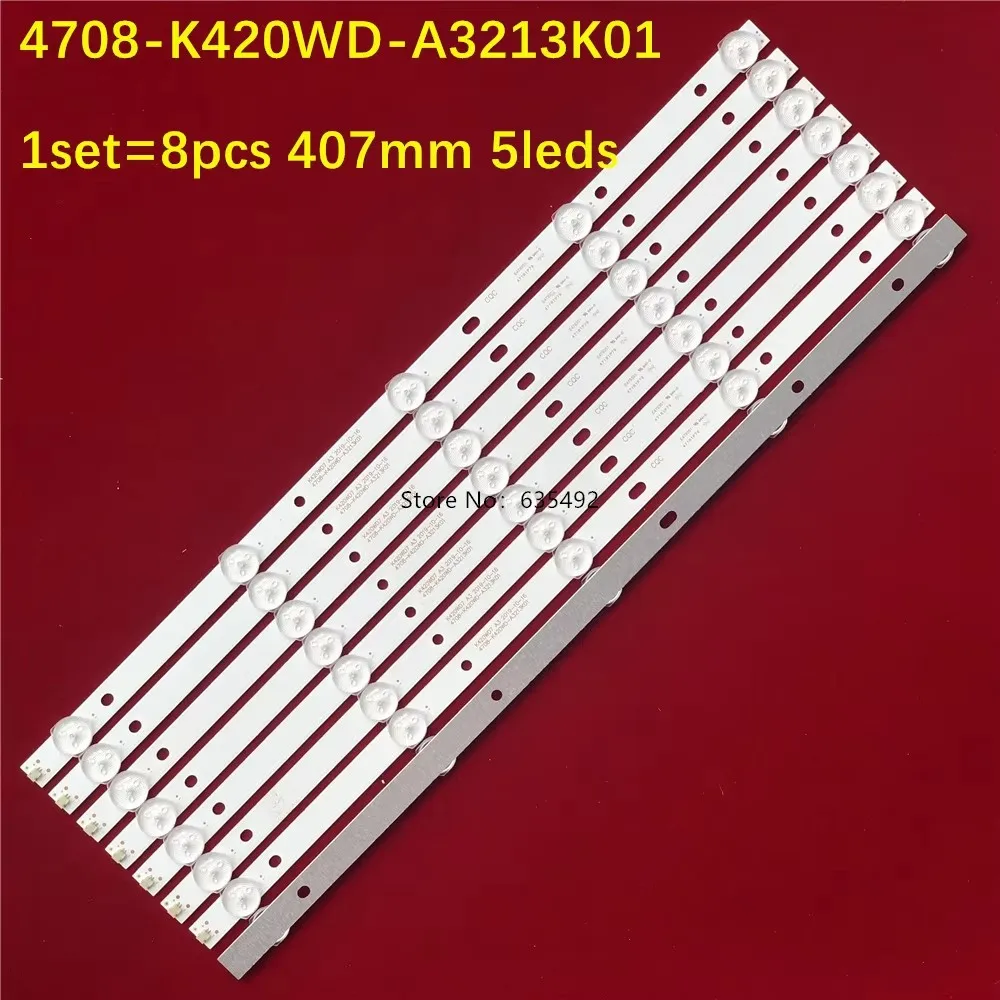 5set LED Strip 5 Lamps For K430WD9 4708-K420WD-A3213K01 DS-D5043QD 42PUF6051 42PUF6052 42PUF6053/T3 LE42D88 LE42D59 LE42K51S-UD