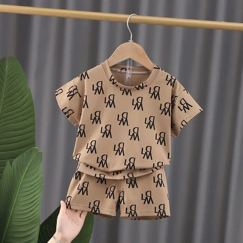 Fashion Children Short Sleeve Tops+Shorts Clothing Set Boy Summer Kids Clothes Sets T-shirt Shorts 2pcs Outfits Tracksuits