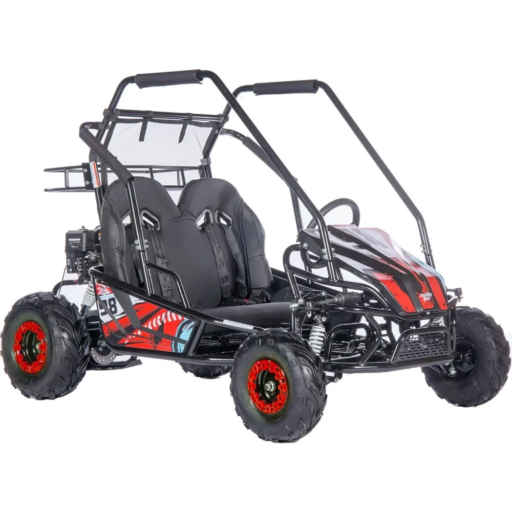 Go Karts Driving experience shock  absorption Moto Tec Mud Monster XL 212cc 2 Seat Go Kart Full Suspension Red go karts