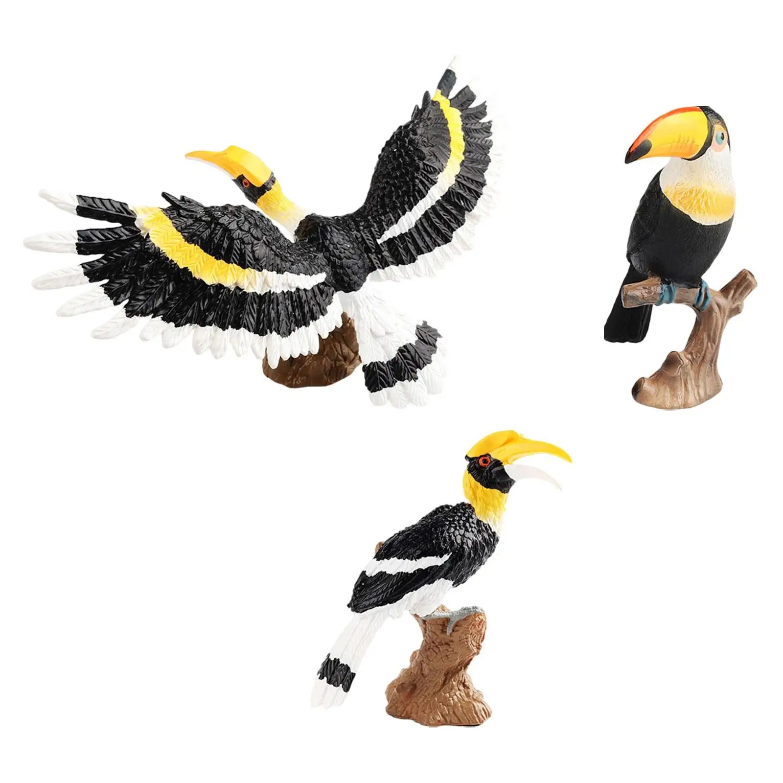 Figurines d'Oiseaux Artificielles en PVC, Jouet d'Ornements de Jardin, Mini Faux Oiseaux Artisanaux