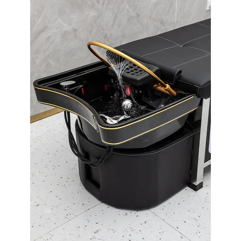 Thai Shampoo Bed for Barber Shop Beauty Head Treatment with Fumigation Water Circulation and Massage Integrated