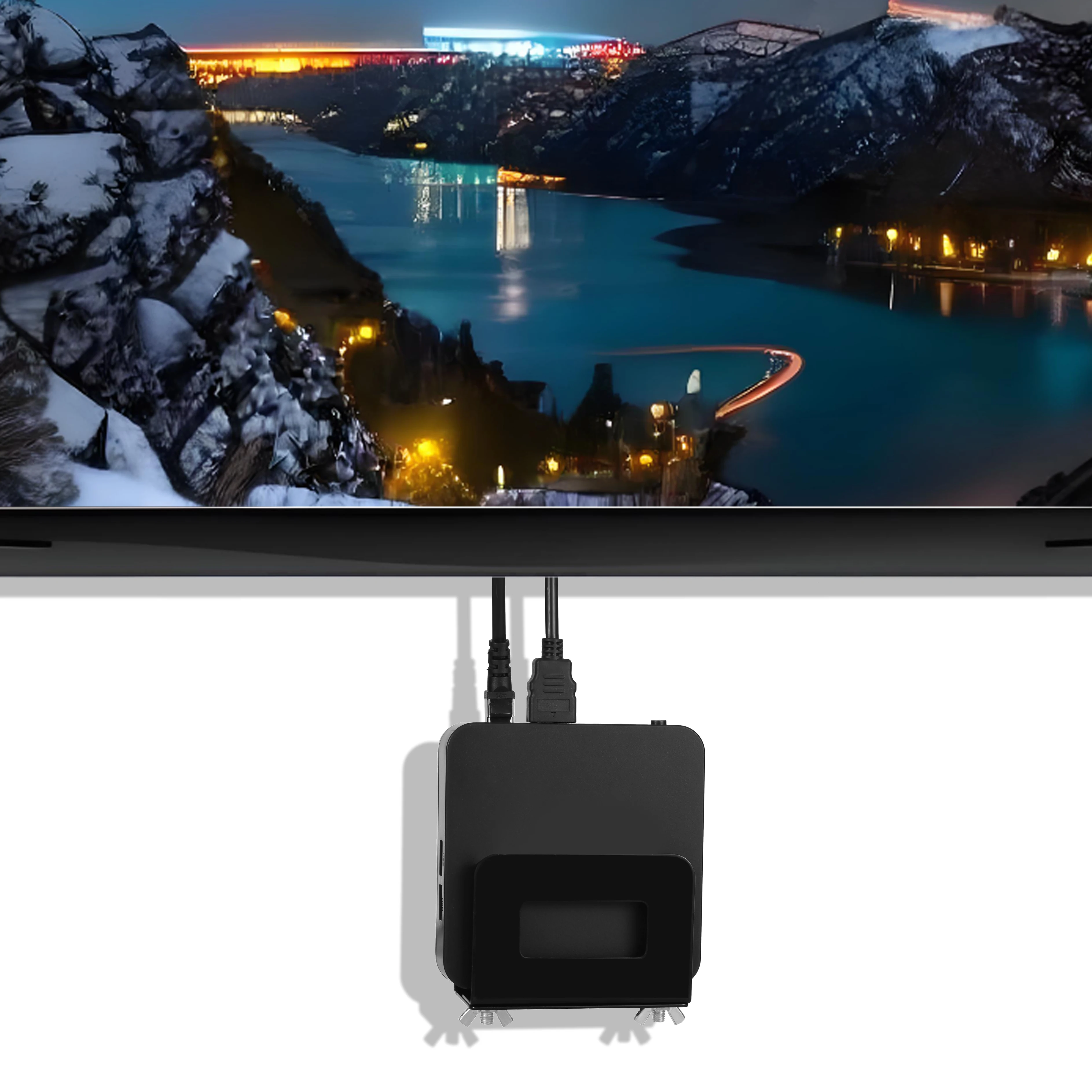 1 pçs suporte de montagem na parede ajustável-se encaixa appletv 3/4/4k roteador modem tv box & multimídia players economia de espaço resistente pequeno dispositivo suporte