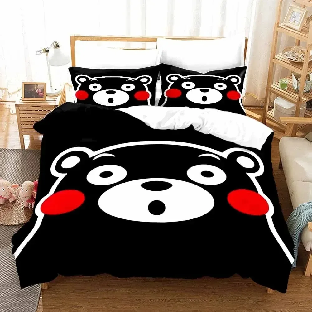 Comics Kumamon Duvet Cover with Pillowcases Cover Bedding Set Single Double Twin Full Queen King Size Bed Set for Bedroom Decor