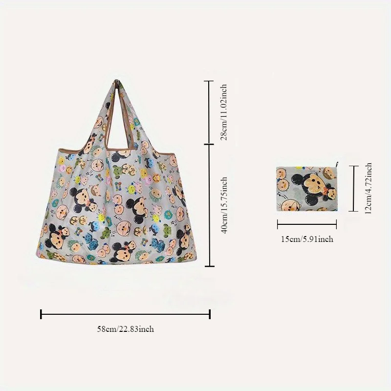 Disney Reusable Shopping Bags Foldable Large Size Shopping Bags Totes Heavy Duty Washable Cloth Grocery Bags Eco-Friendly Bags