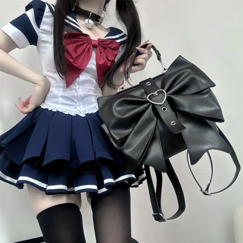 Bow Tote Bag Itabag Y2K Sweet Kawaii Shoulder Bag Handbag High Capacity Student Girl High Street Tote Bag Cute Backpack Handbag