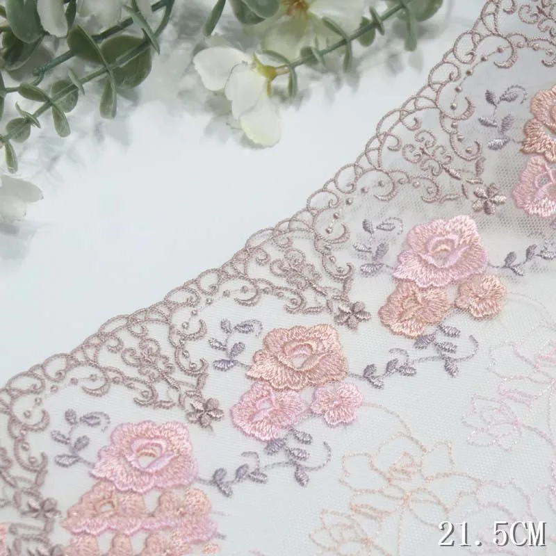 40Yards Pink Embroidery Lace Trim Underwear Sewing Craft DIY Apparel Fabrics Dress Sleeve Lace Lingerie