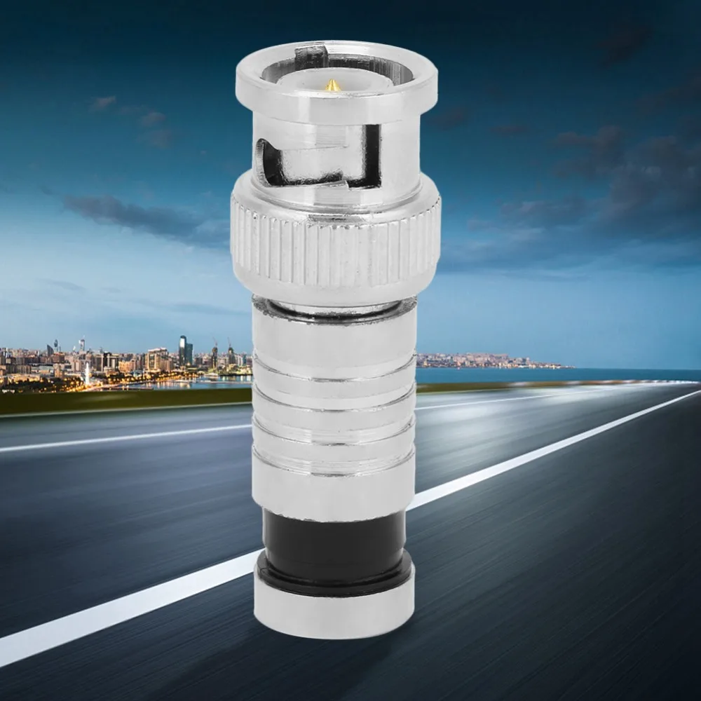 10 قطعة ذكر BNC ضغط موصل 75 أوم ضغط BNC موصل النحاس دبوس عالية التردد محوري Q9 محول #6