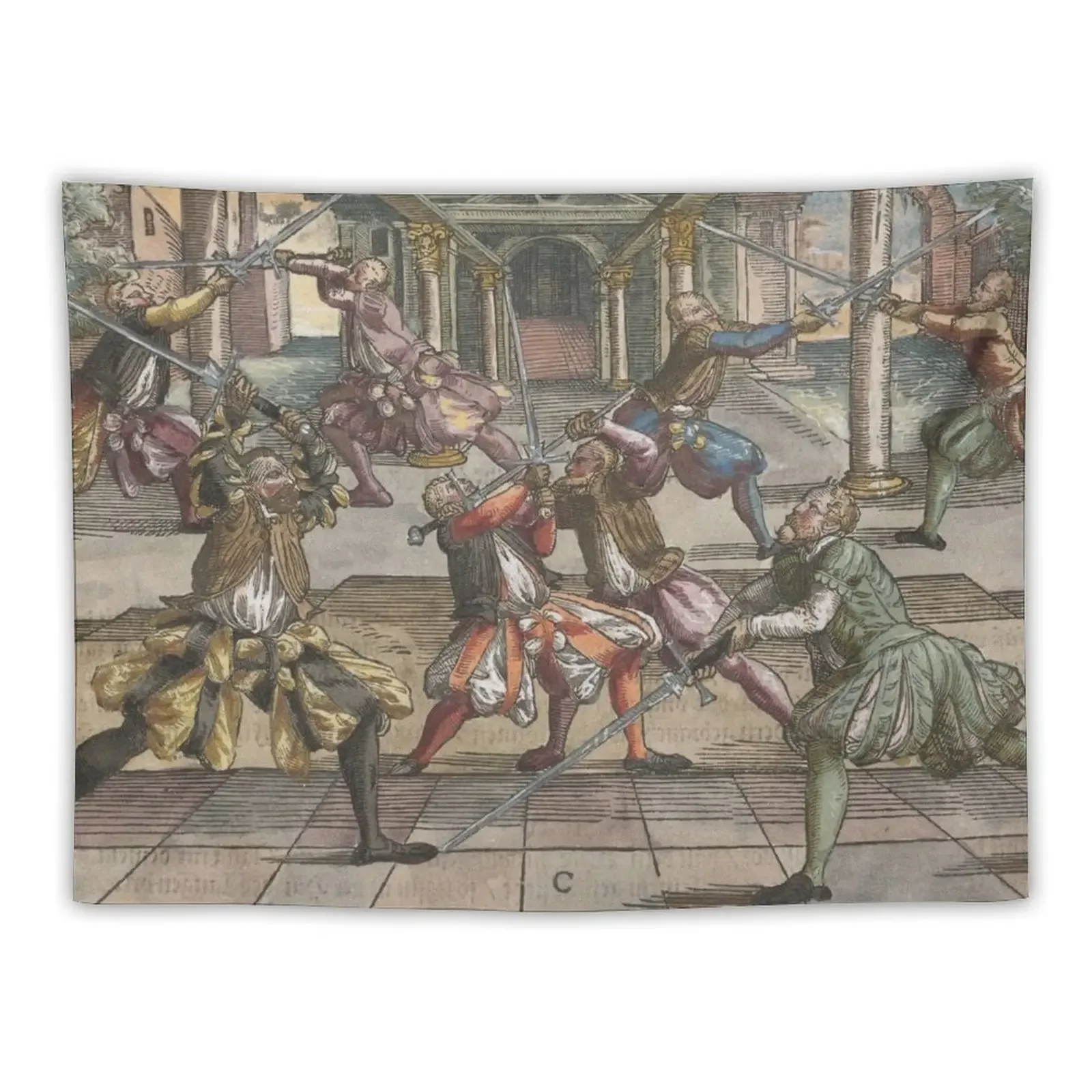 

High Guard Joachim Meyer Renaissance Sword Tapestry Home Decorating Home Decoration Tapestry