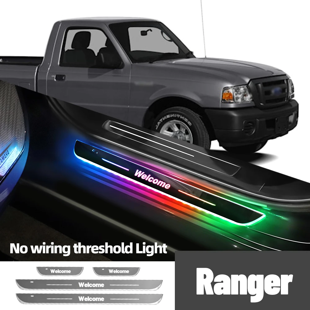 

For Ford Ranger 1997-2023 2016 2017 2019 2022Car Door Sill Light Customized Logo LED Welcome Threshold Pedal Lamp Accessories