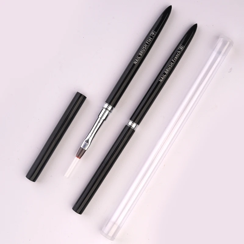 1/15 stücke Nail art Pinsel Set UV Gel Verlängerung Zeichnung Carving Schwarz Metall Stange Pinsel Set von Kunst/funktionale/Liner/Spitze Pinsel Werkzeuge