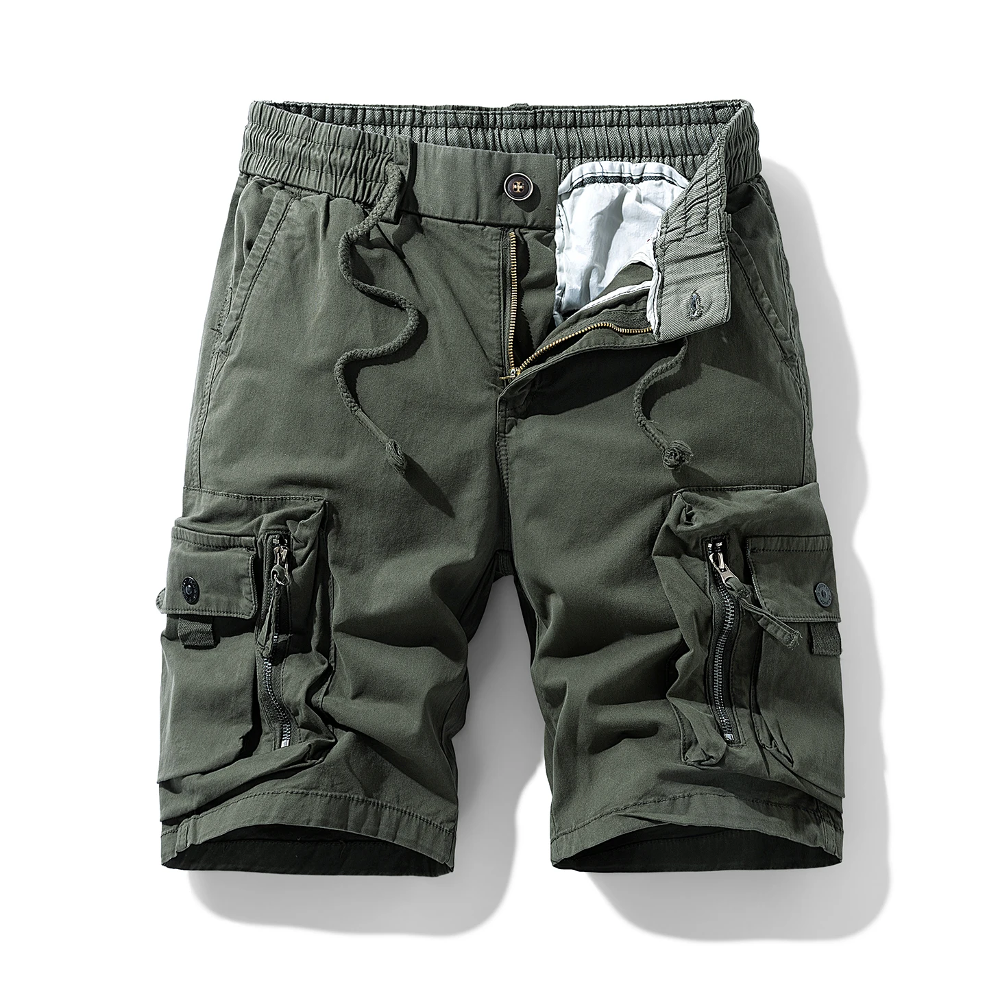 

Мужские модные шорты - летние дышащие брюки-карго из смесового хлопка с множеством карманов, подходят для активного отдыха, походов и бега.