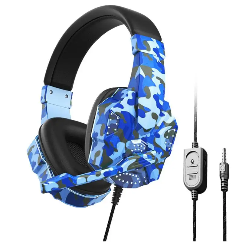 Headphones For Men Wired Noise Cancelling Over Ear Headset With Light And Mic Game Setup Accessories For Girls Boys Teens And