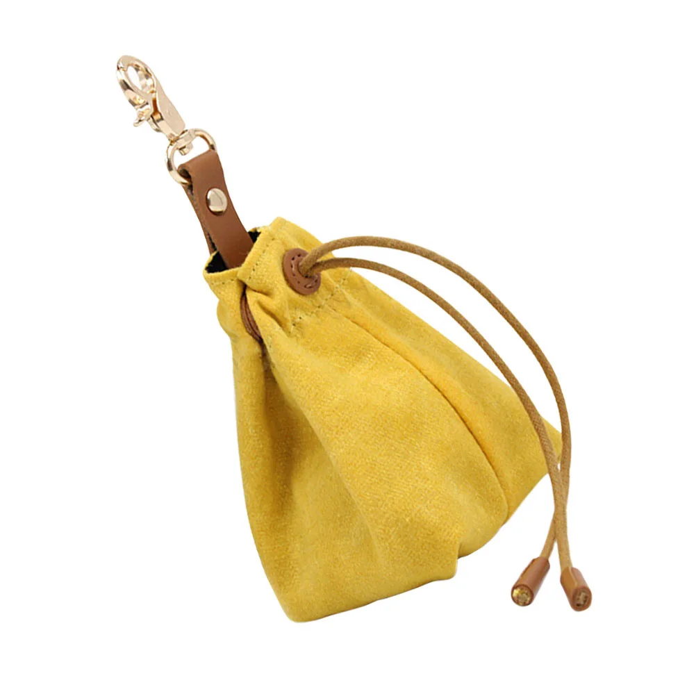 

Puppy Food Waist Bag Yellow Dog Training Pouch Durable Canvas Material Easy to Clean and Dry Perfect for Park Street Walking