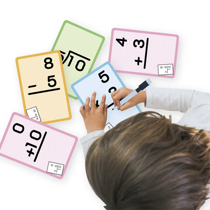 36Pcs/set Math Addition Subtraction Multiplication Division Erasable Reusable Number Learning Cards Children's Math Teaching Aid