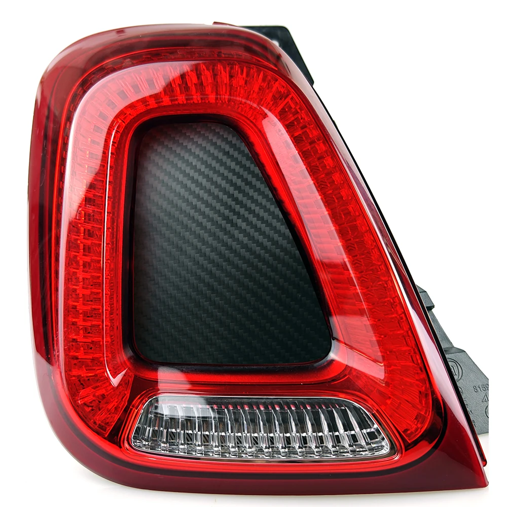 Brand New Carbon Fiber Material Stick On Rear Taillight Cover Frame Flat And Pattern Accessories For Fiat 500 695 595 Abarth