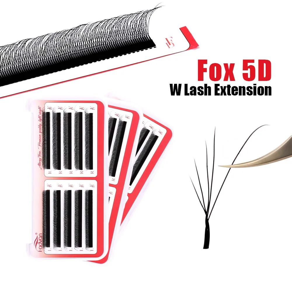 Fadvan Fox 3D/4D/5D Camelia Lash Extention W Shape Eyelashes Extension Fox Eye Eyelash 0.07