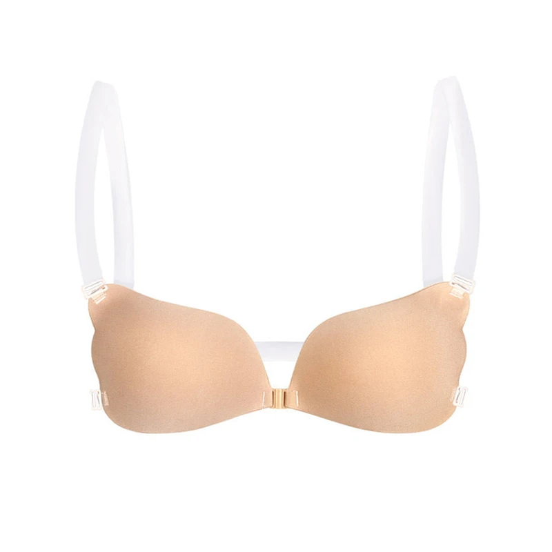 Sexy Push Up Silicone Bras Women Invisible Strap Backless Solid Bralette Ladies Seamless Bras Self-Adhesive Removable Bra