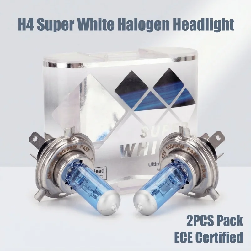 H4 100/90W 100W Car Halogen Bulb H7 H11 H3 9006 9005 H1 12V Super Xenon White Headlight Lamp P43t Light