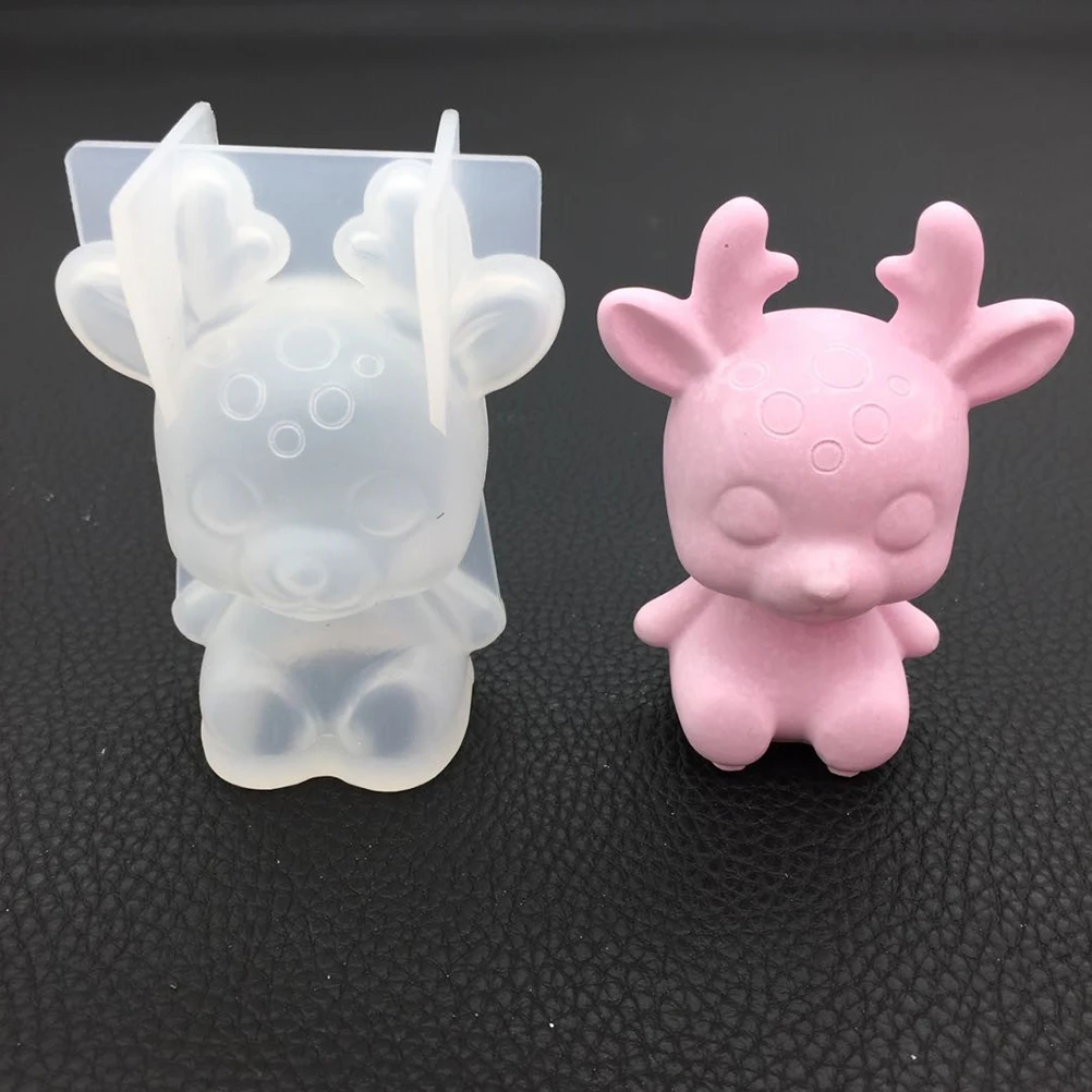 

1pc Christmas Deer Molds Silicone Epoxy Mold Diy Craft Tool Cute Creative Resin Mold Eco-Friendly Durable For Homemade