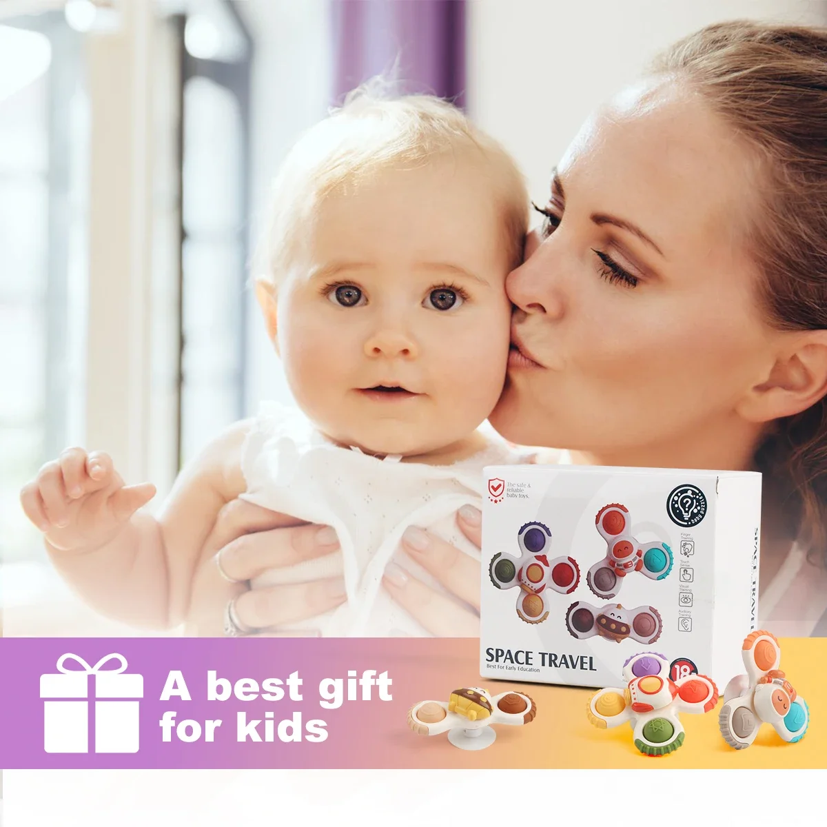 3 stks/set Grappig Baden Kleurrijke Zuignap Spinning Cartoon Speelgoed Gyro Kids Vingertop Rammelaar Bad voor Peuter Geschenken