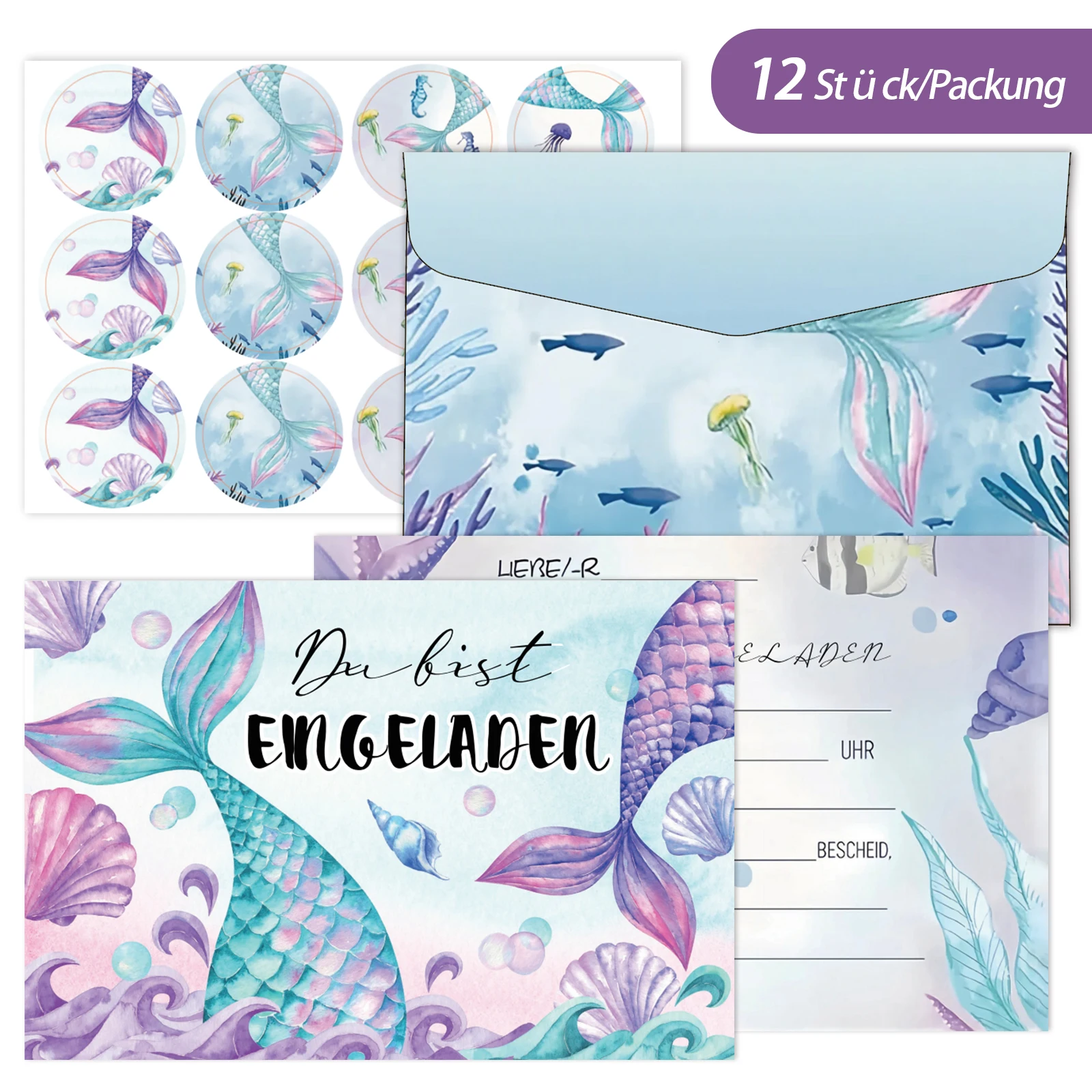 12 Sets Mermaid Inv…