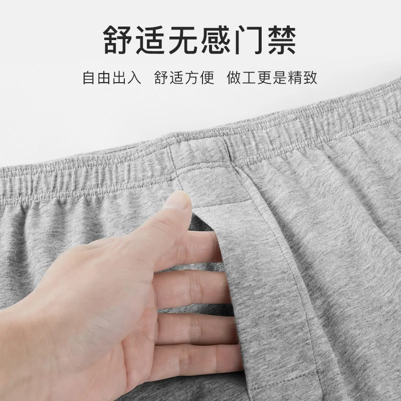 L-4XL roupa interior masculina de tamanho grande sólido solto aro calças algodão macio casa dormir underpant respirável meados de cintura boxers shorts