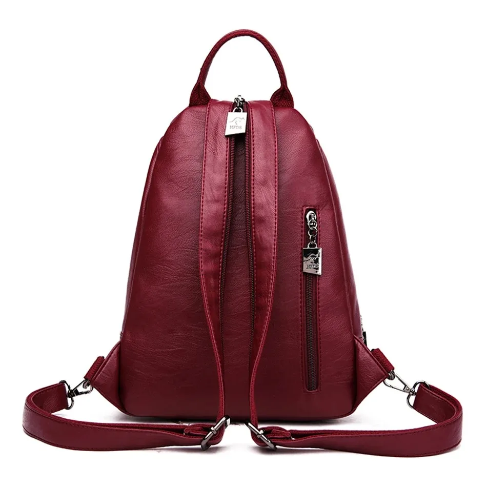 Hot Women Leather Backpacks Female Vintage Backpack For Teenage Girls School Chest Bag Travel Bagpack Ladies Sac A Dos Back Pack