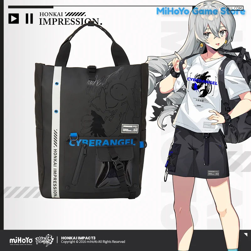 

MiHoYo Official Honkai Impact 3 Bag ANGEL REFACTORING Doujin Theme Tote Backpack New Detachable Front Pocket Messenger Bag