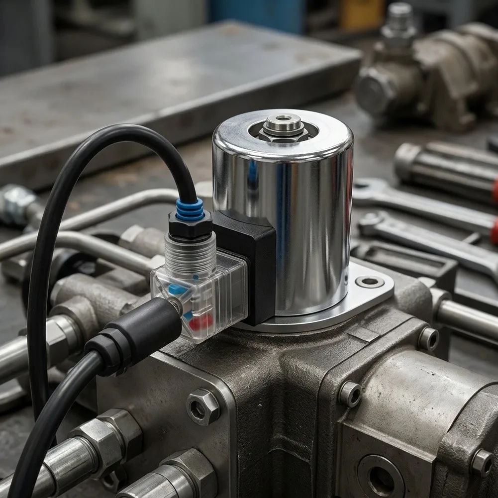 12VDC Hydraulic Coil Hydraulic Solenoid Coil For Frequent Operation Environments For Standard Hydraulic Valves
