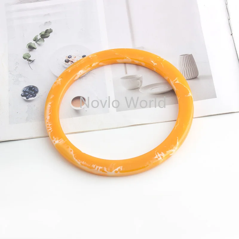 2-10-20 Pcs Resin Round Bag Handle for Handcrafted Handbag Purse Frame DIY Bags Accessories New Amber Bag Handles Wholesale